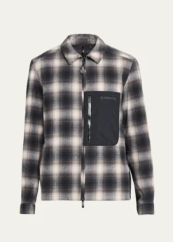 Moncler GrenobleMen's Plaid Mixed-Media Jacket