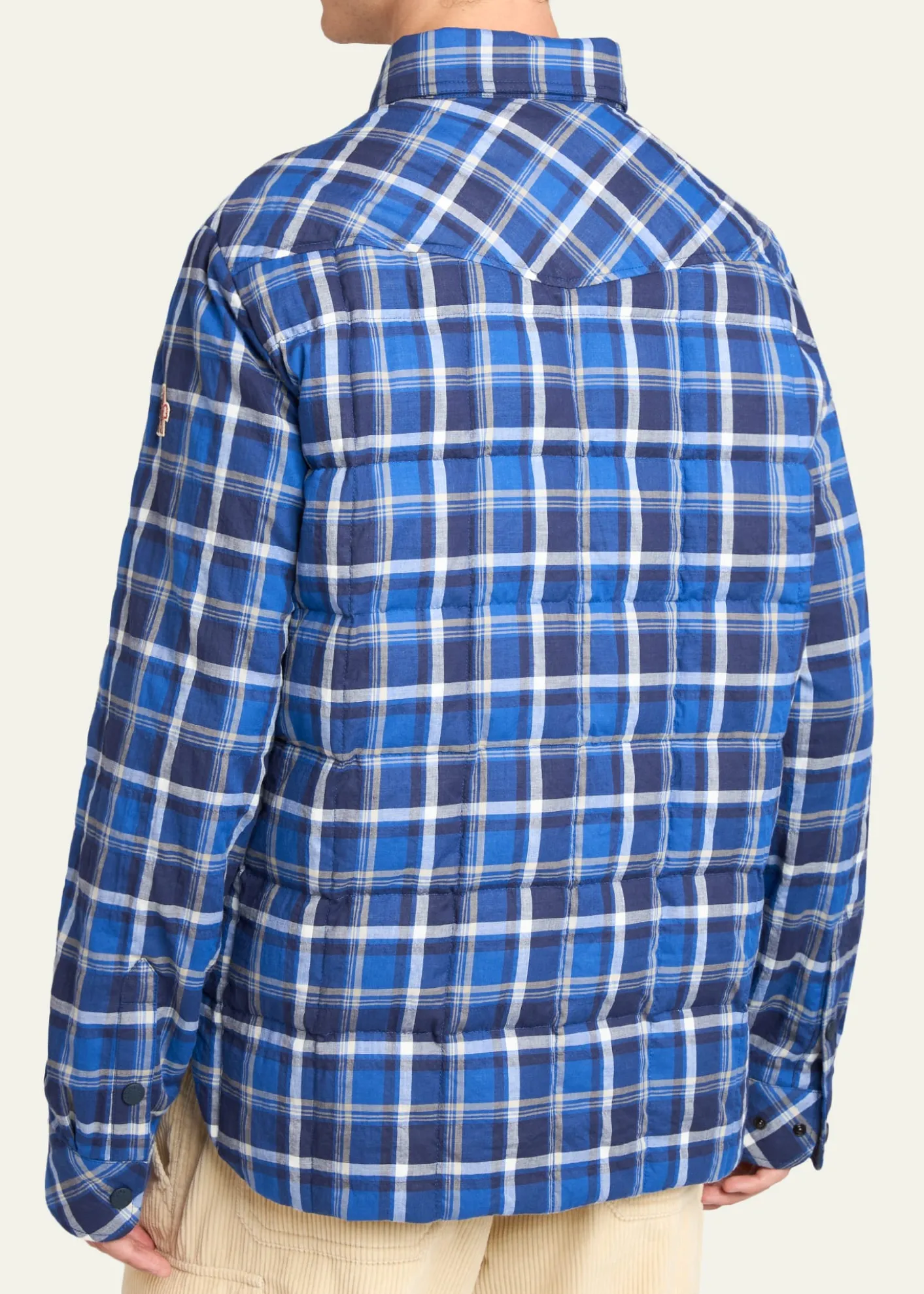 Moncler GrenobleMen's Plaid Snap-Front Shirt Jacket