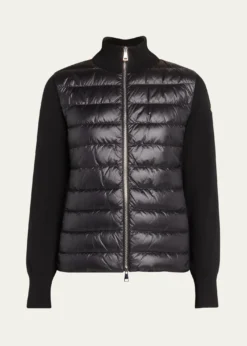 MonclerHybrid Puffer Wool Cardigan