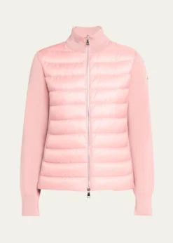 MonclerHybrid Puffer Wool Cardigan