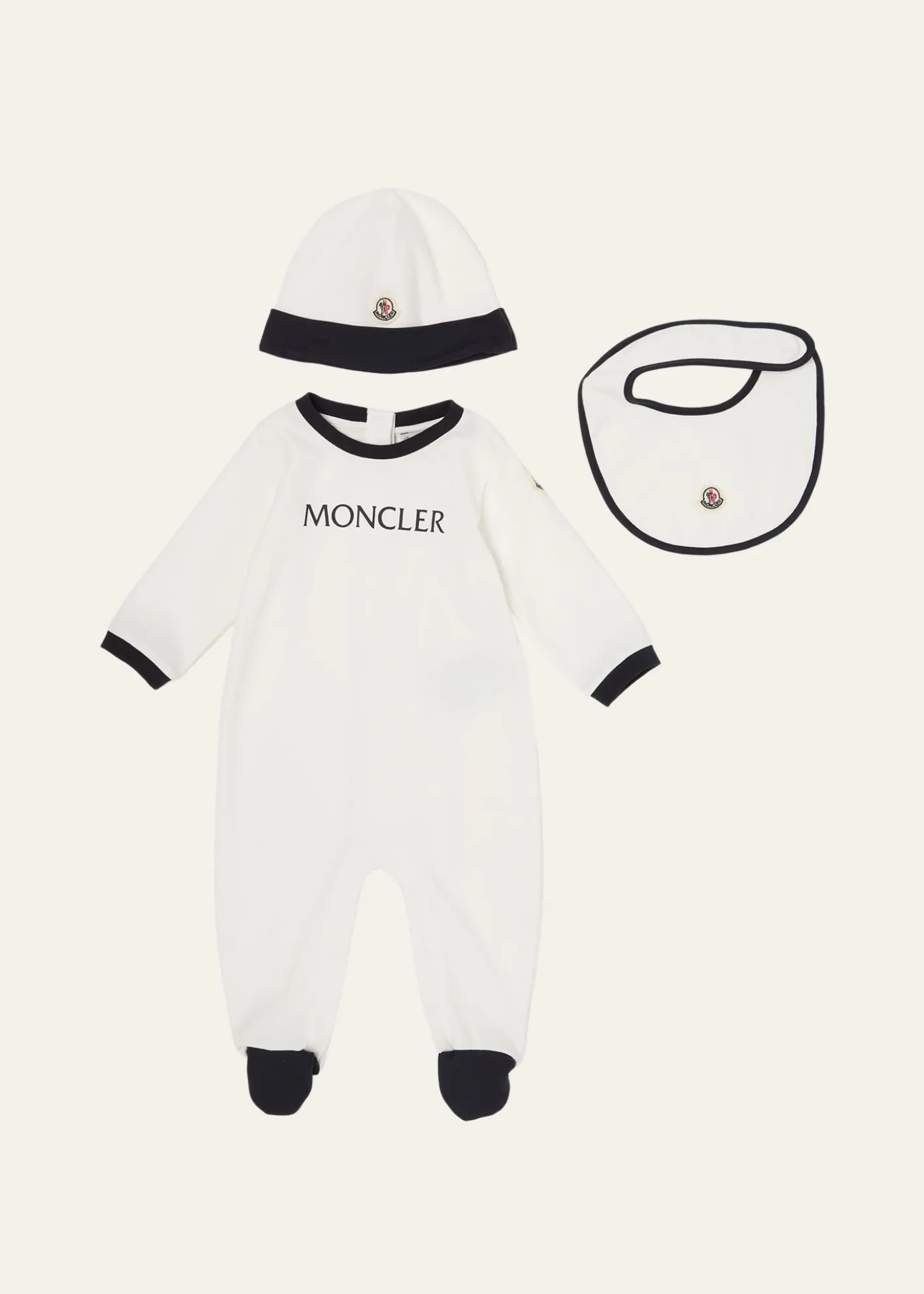 MonclerKid's Three-Piece Logo Cotton Ensemble Set, Size 1M-12M
