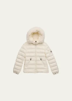 Moncler Kids Bady Faux Fur Quilted Jacket, Size 8-14