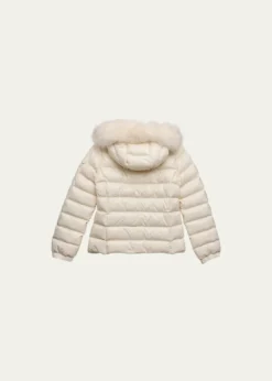 Moncler Kids Bady Faux Fur Quilted Jacket, Size 8-14