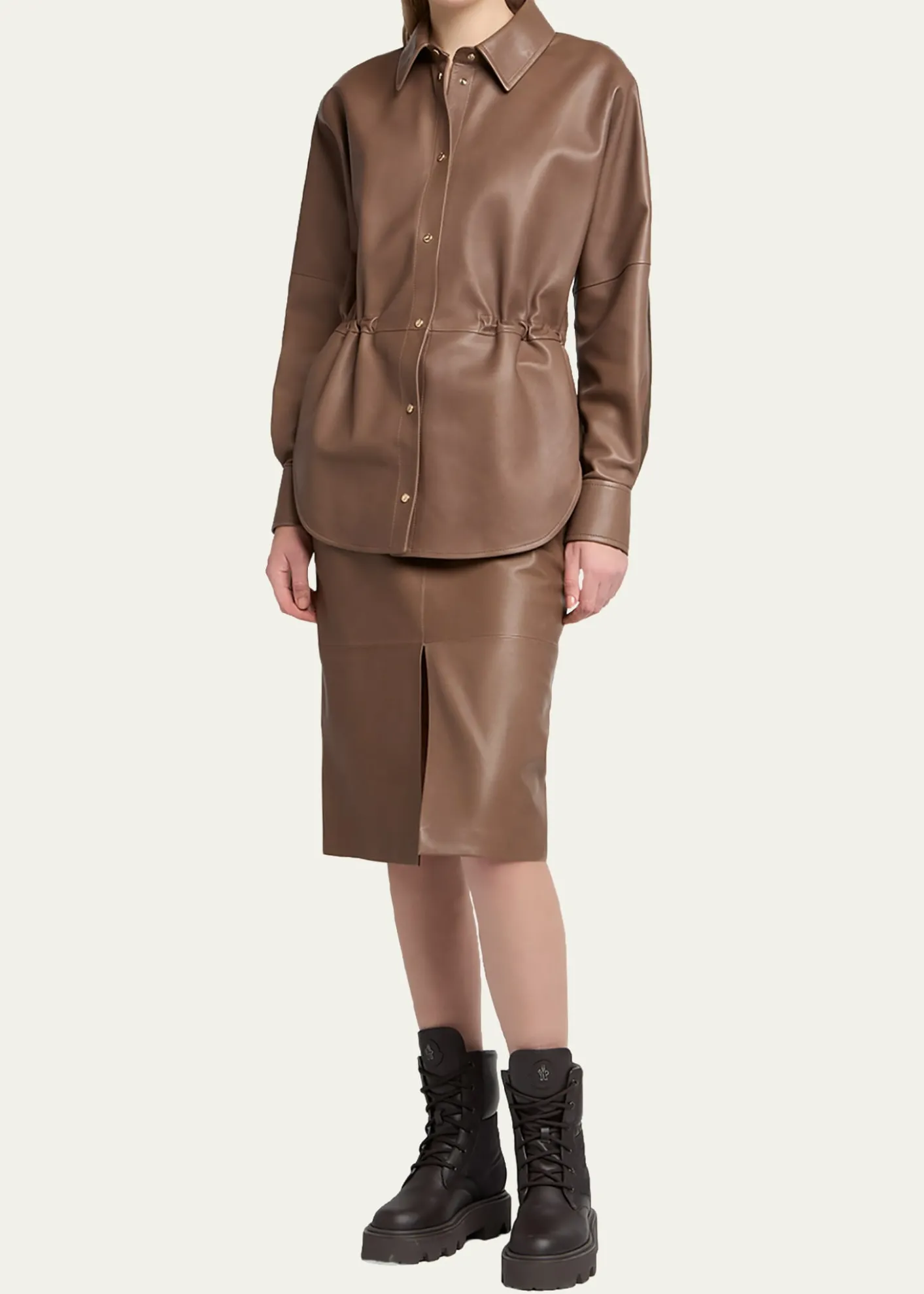 MonclerLeather & Nylon Shirt