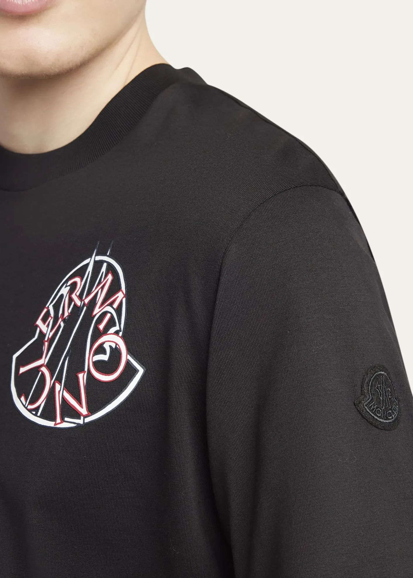 MonclerMen's Check Logo Graphic T-Shirt