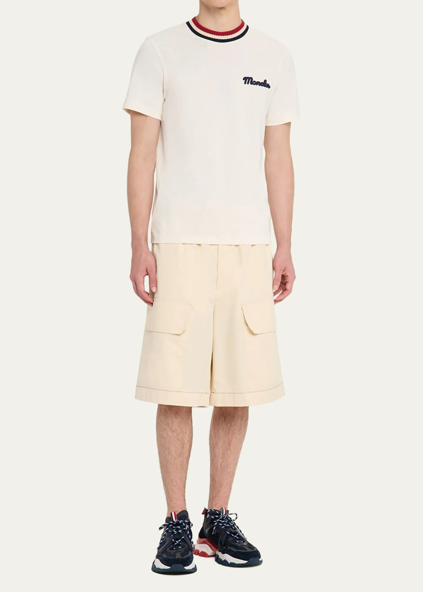 MonclerMen's Jersey Stripe-Ribbed Crewneck T-Shirt