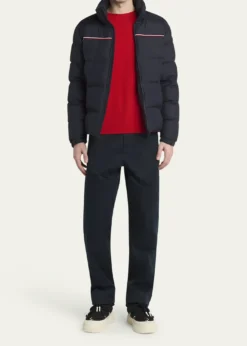 MonclerMen's Bouvaque Tricolor-Trim Down Jacket