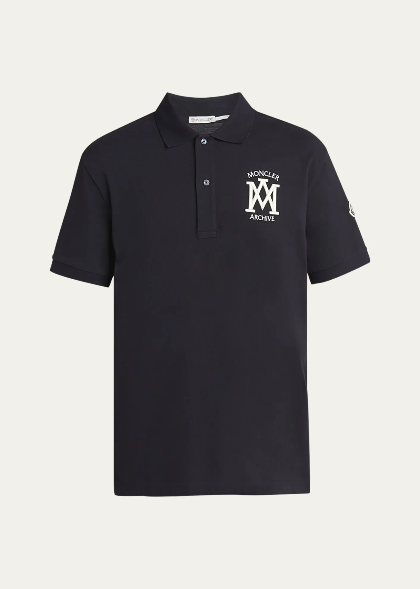 MonclerMen's Cotton Archive Logo Polo Shirt