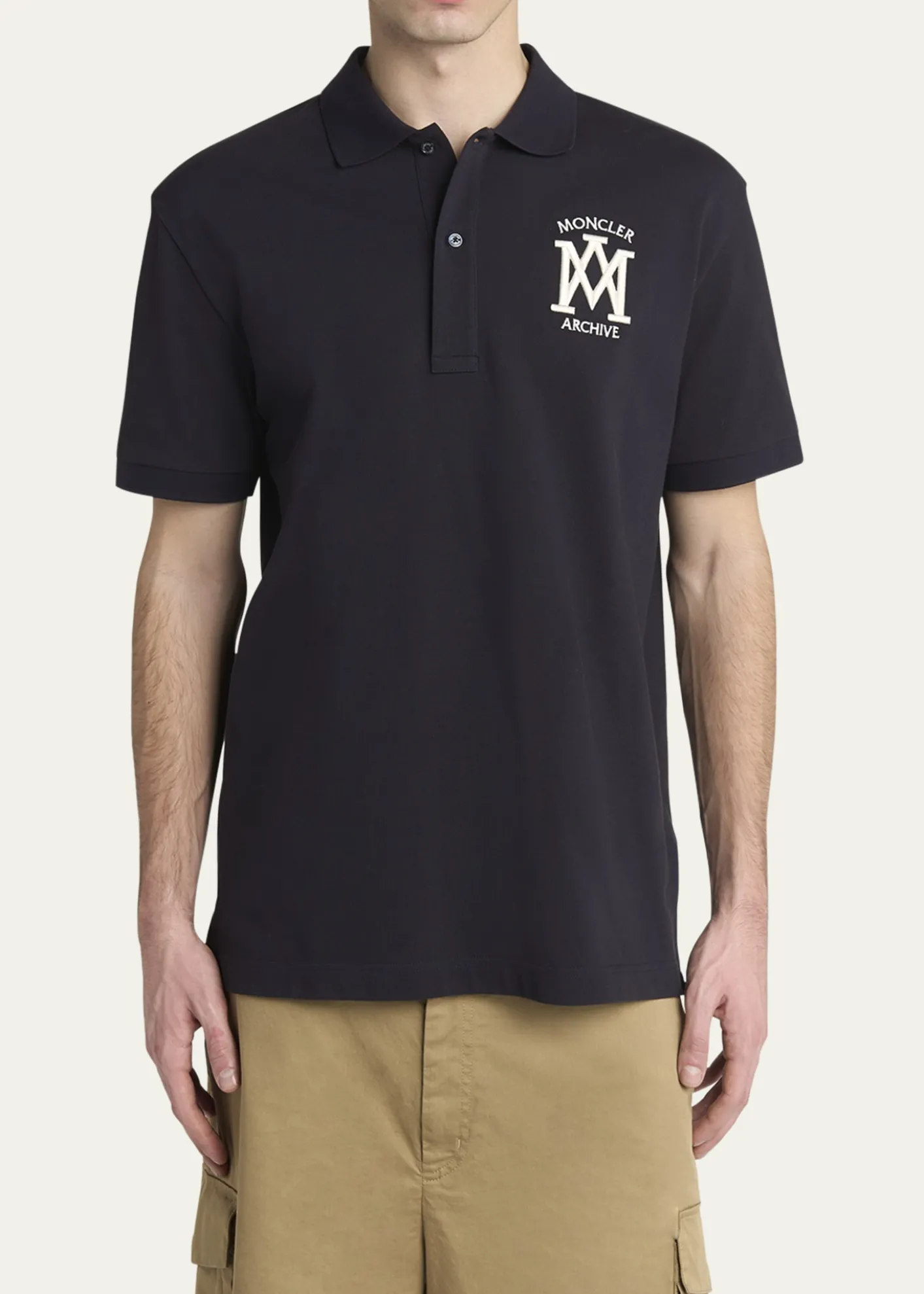 MonclerMen's Cotton Archive Logo Polo Shirt