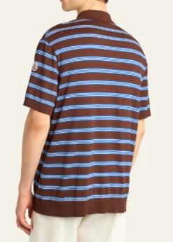 MonclerMen's Cotton Knit Triple-Stripe Polo Shirt