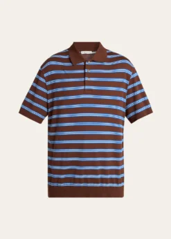 MonclerMen's Cotton Knit Triple-Stripe Polo Shirt