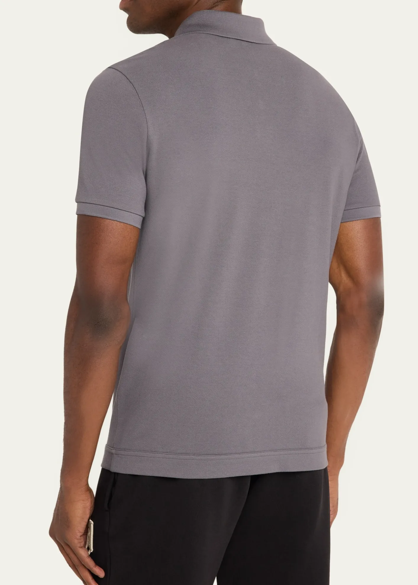MonclerMen's Cotton Leather-Logo Polo Shirt