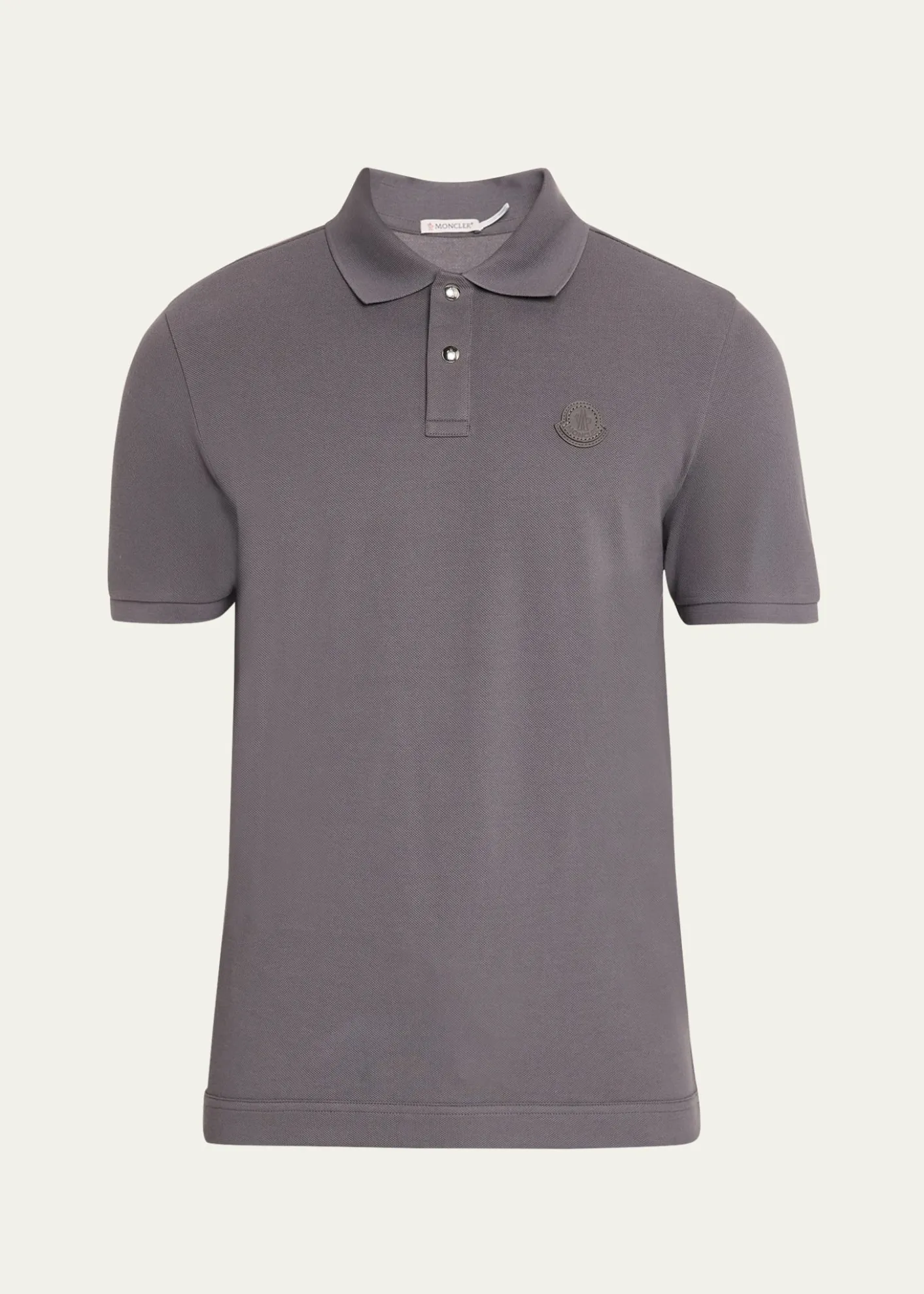 MonclerMen's Cotton Leather-Logo Polo Shirt