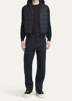 MonclerMen's Down Quilted Wool Knit Hooded Cardigan