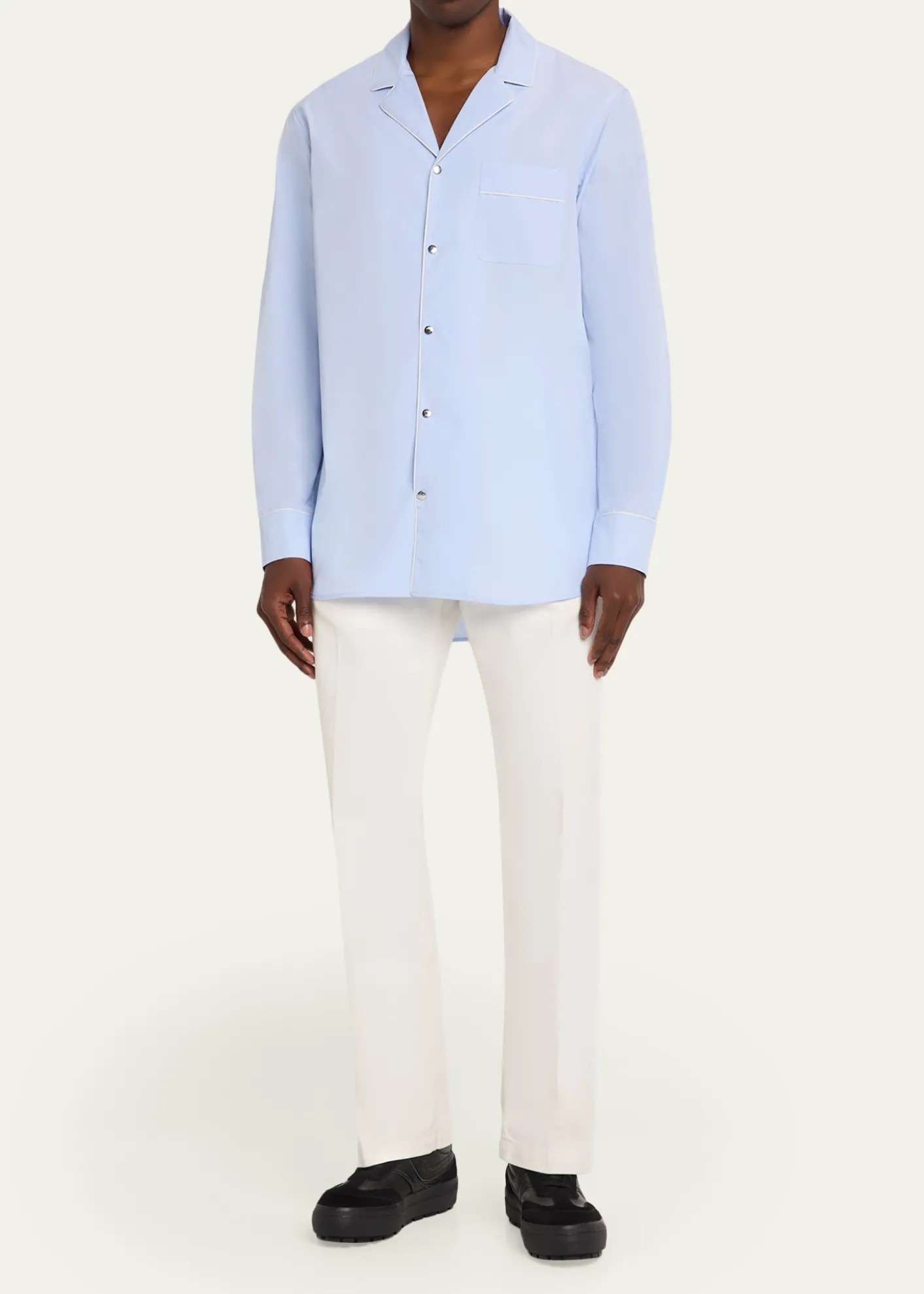 MonclerMen's Fil-a-Fil Cotton Long-Sleeve Shirt
