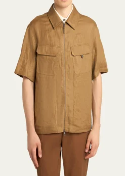 MonclerMen's Flax Short-Sleeve Utility Shirt