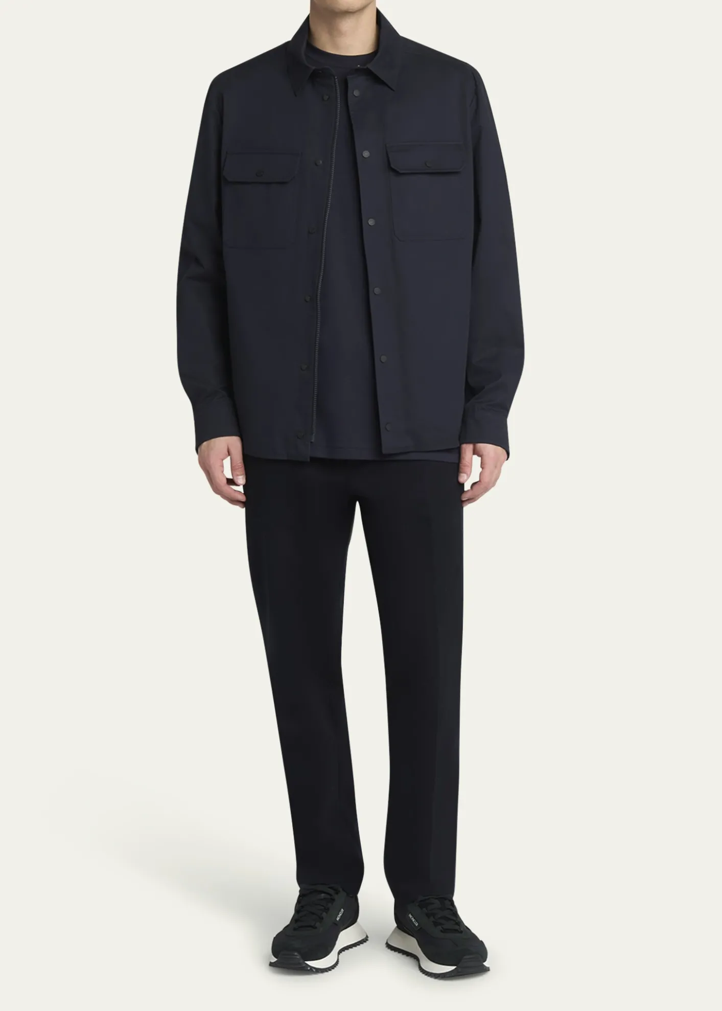 MonclerMen's Gabardine Snap-Front Overshirt