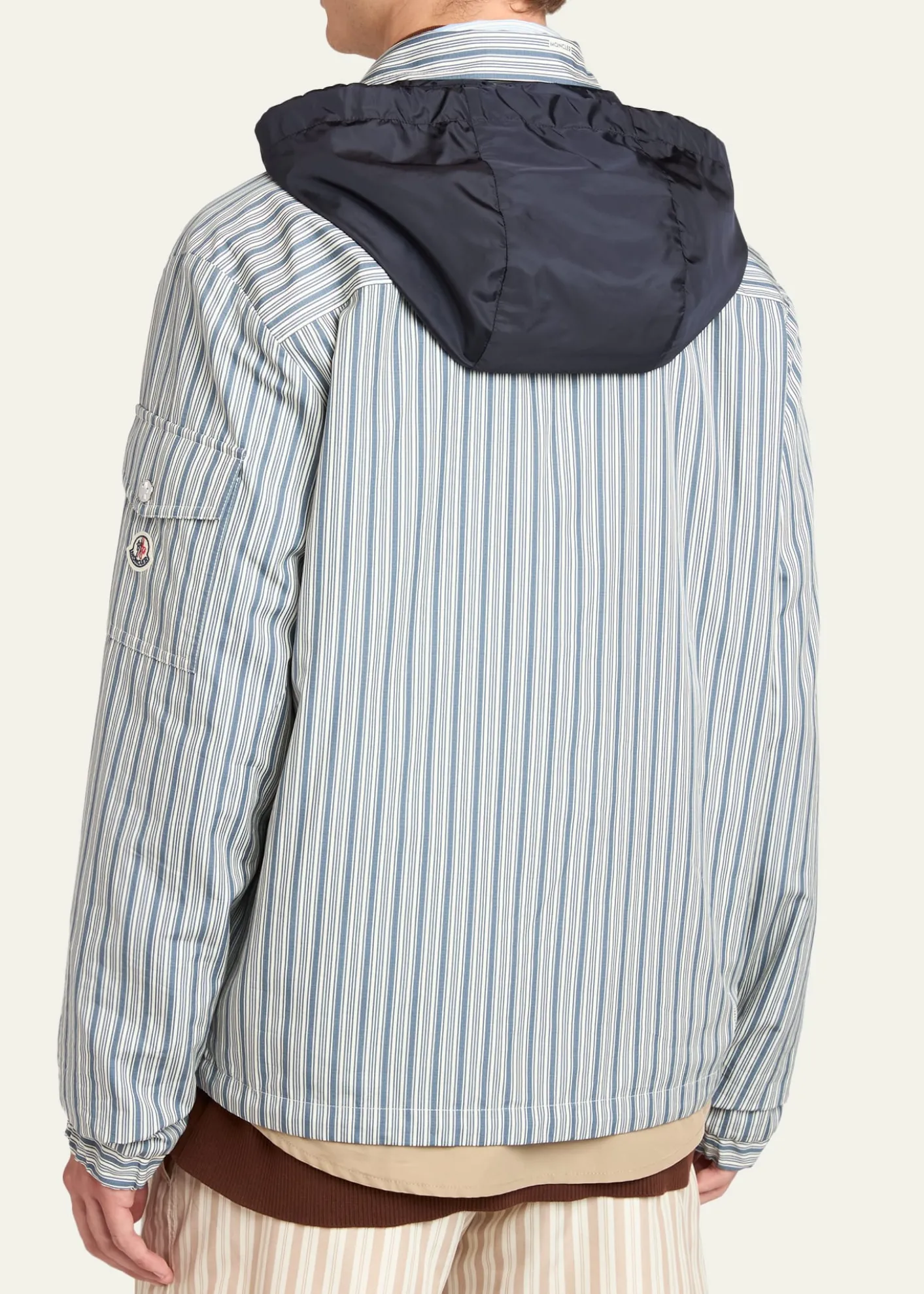MonclerMen's Havas Stripe Full-Zip Hooded Shirt Jacket