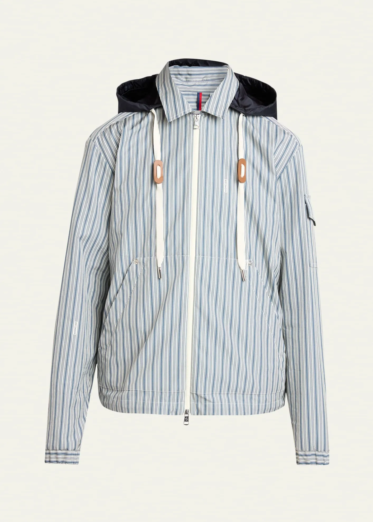 MonclerMen's Havas Stripe Full-Zip Hooded Shirt Jacket