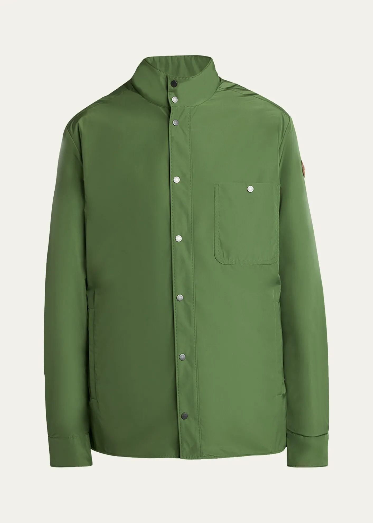 MonclerMen's Lascax Polyester Shirt Jacket with Leather Logo