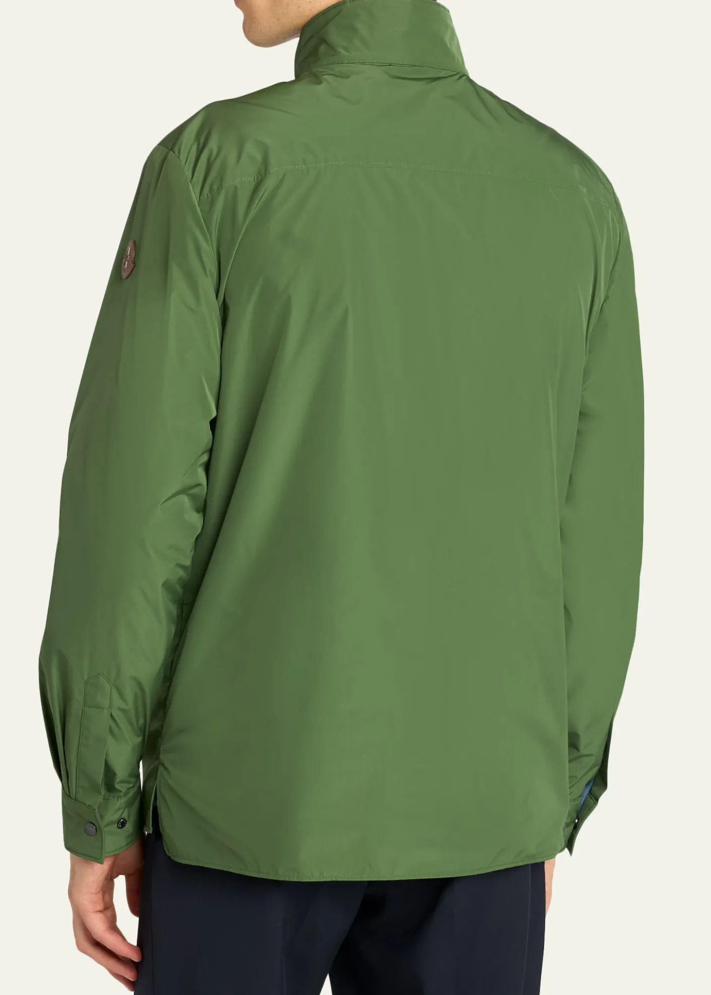 MonclerMen's Lascax Polyester Shirt Jacket with Leather Logo