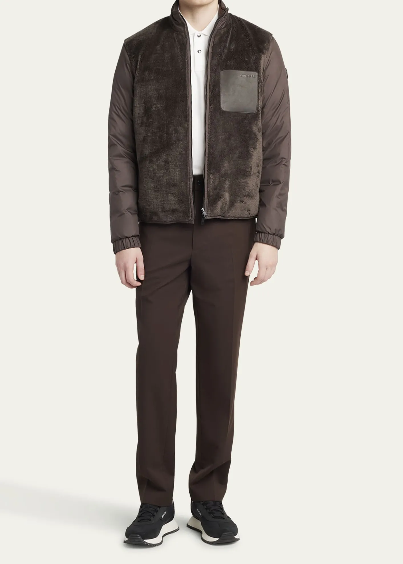MonclerMen's Leather-Emblem Polo Shirt