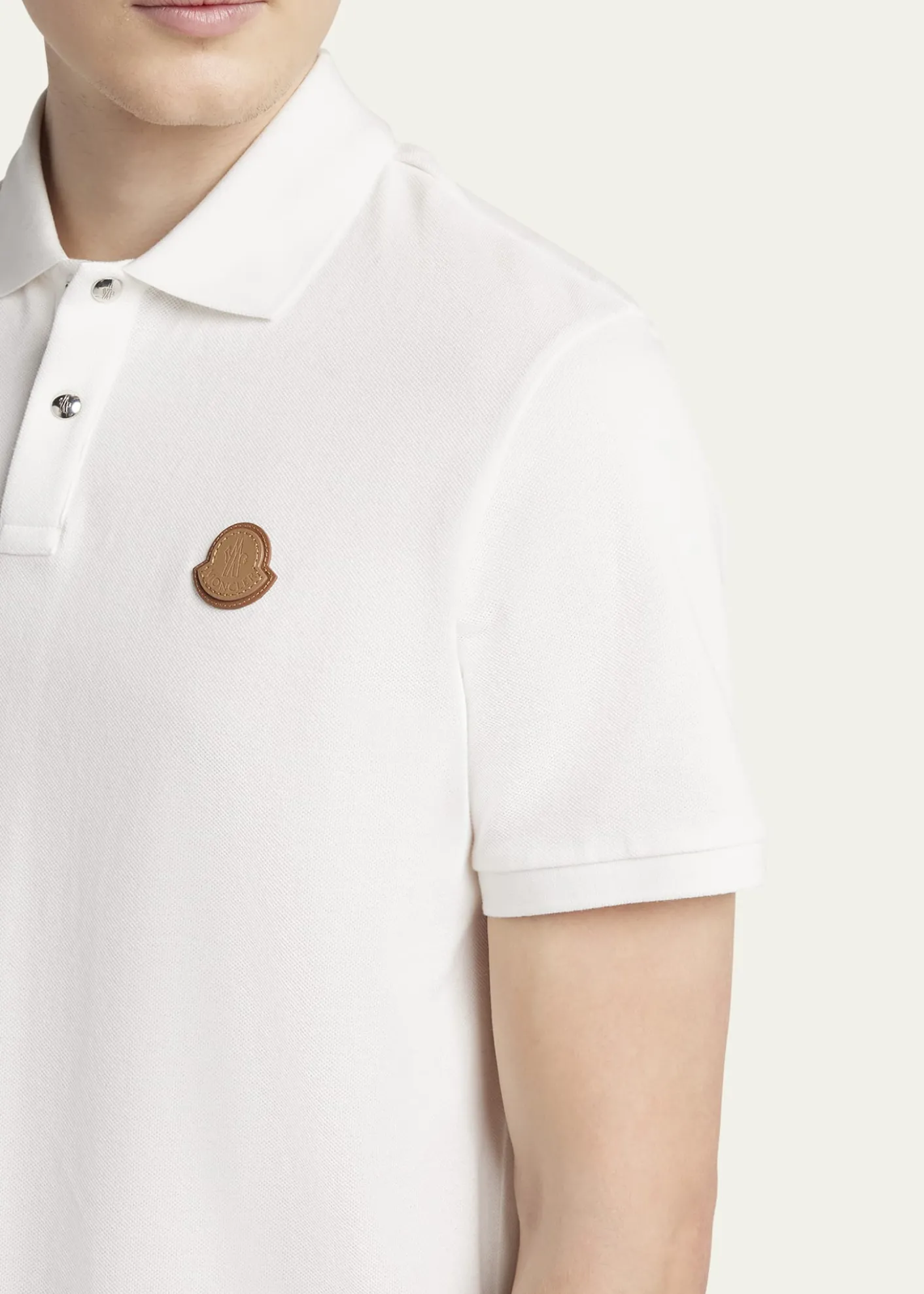 MonclerMen's Leather-Emblem Polo Shirt