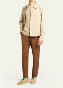 MonclerMen's Leather-Trim Pocket Cotton T-Shirt