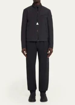 MonclerMen's Matte Band Collar Full-Zip Jacket