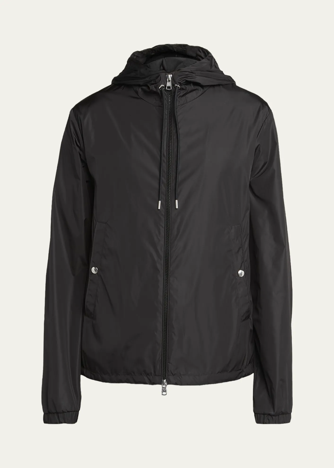 MonclerMen's Nylon Hooded Grosgrain-Trim Full-Zip Jacket