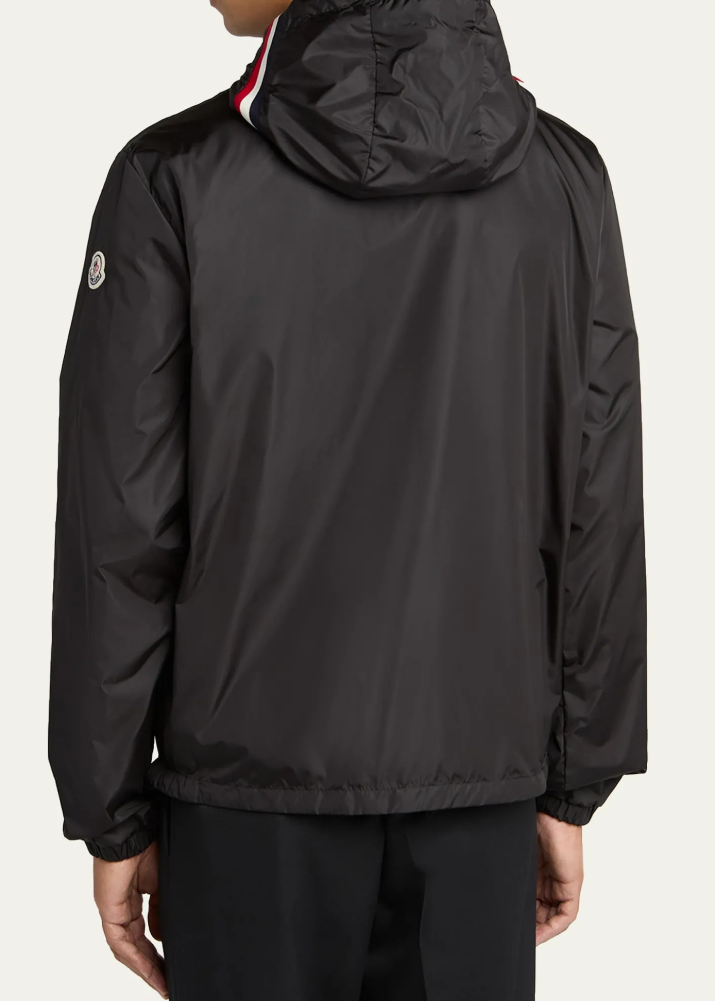 MonclerMen's Nylon Hooded Grosgrain-Trim Full-Zip Jacket
