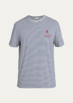MonclerMen's Palm Logo Striped Short-Sleeve T-Shirt