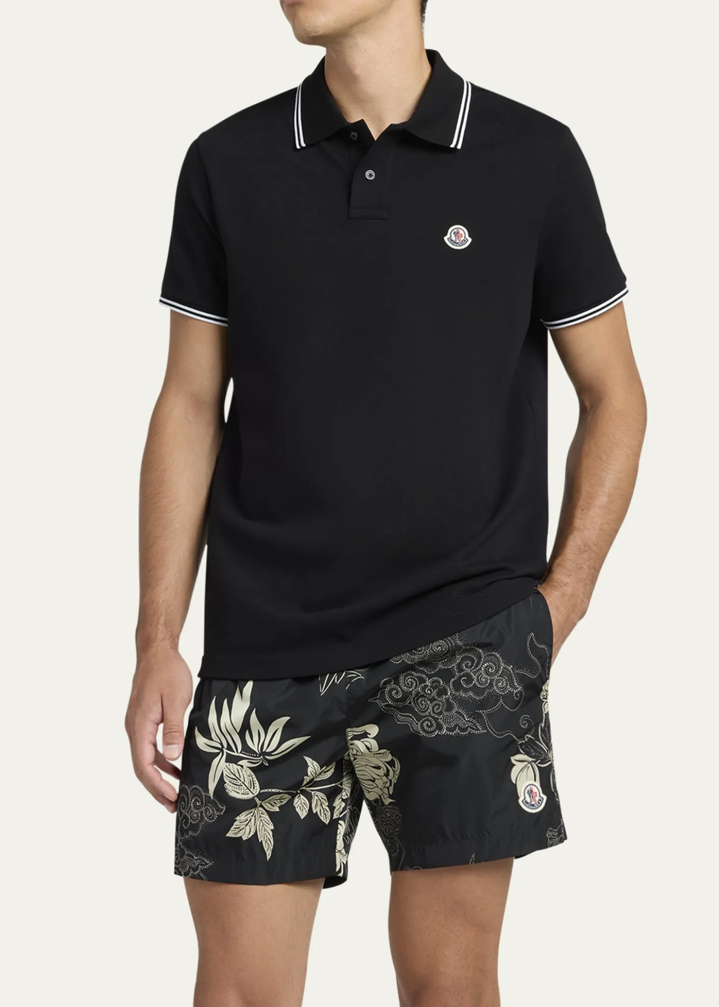 MonclerMen's Pique Logo Patch Polo Shirt