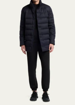 MonclerMen's Quilted Down Long Parka with Hood