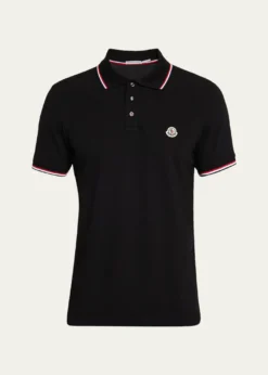 MonclerMen's Short Sleeve Polo with Contrast Sleeves