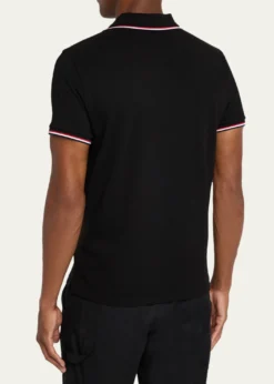 MonclerMen's Short Sleeve Polo with Contrast Sleeves