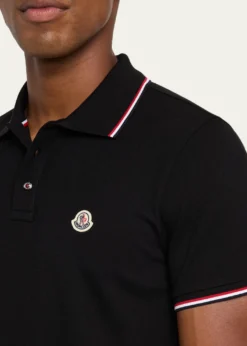 MonclerMen's Short Sleeve Polo with Contrast Sleeves