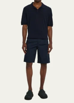 MonclerMen's Silk and Linen Knit Polo Shirt