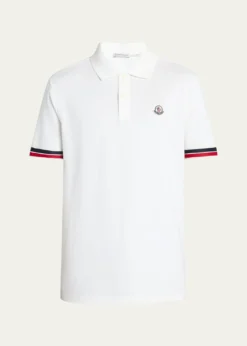 MonclerMen's Striped-Trim Pique Polo Shirt