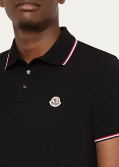 MonclerMen's Stripe-Trim Cotton Polo Shirt