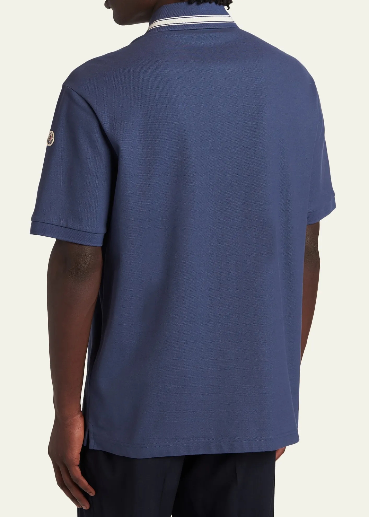 MonclerMen's Stripe-Trim Cotton Pique Polo Shirt
