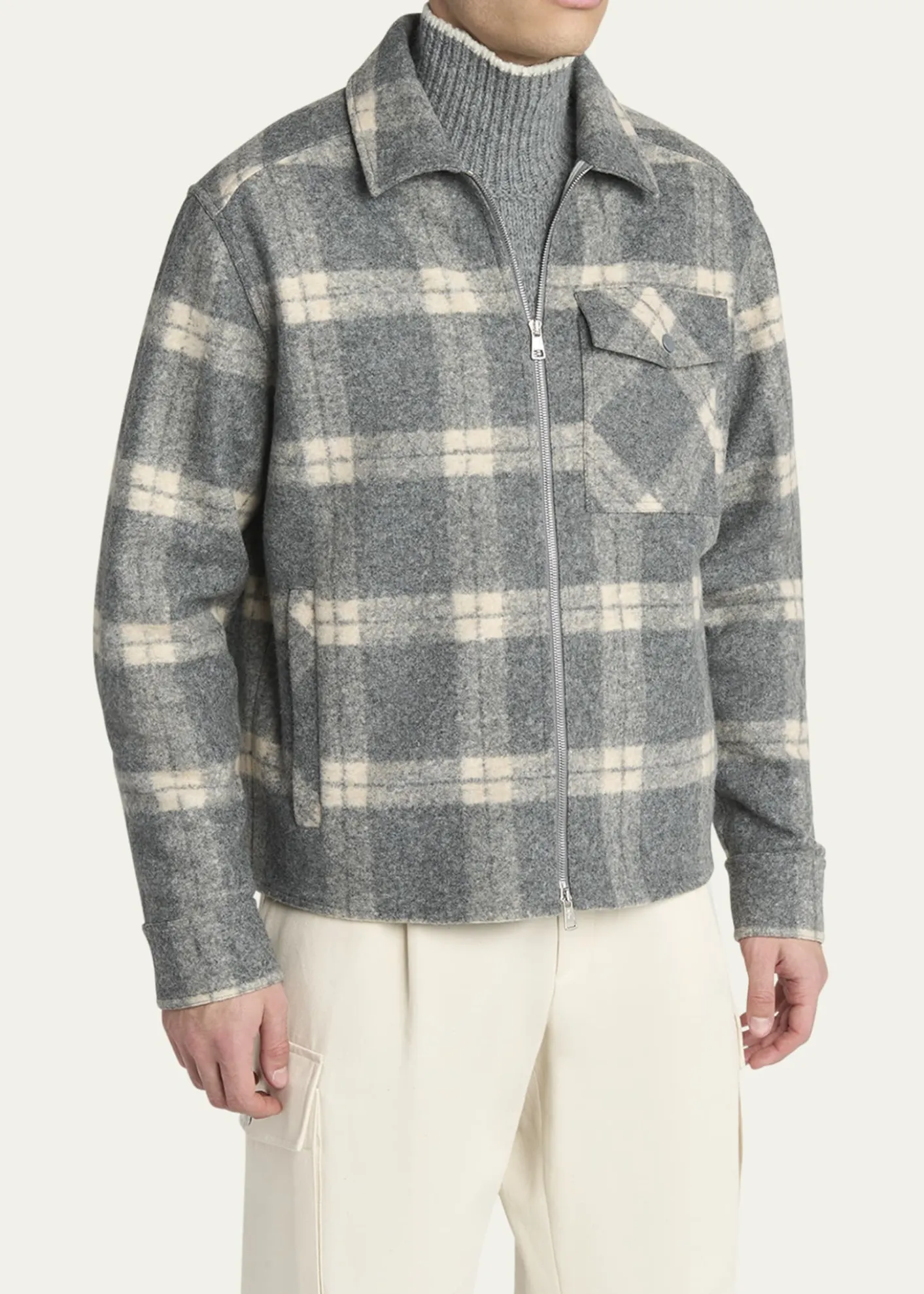 MonclerMen's Tartan Full-Zip Shirt Jacket