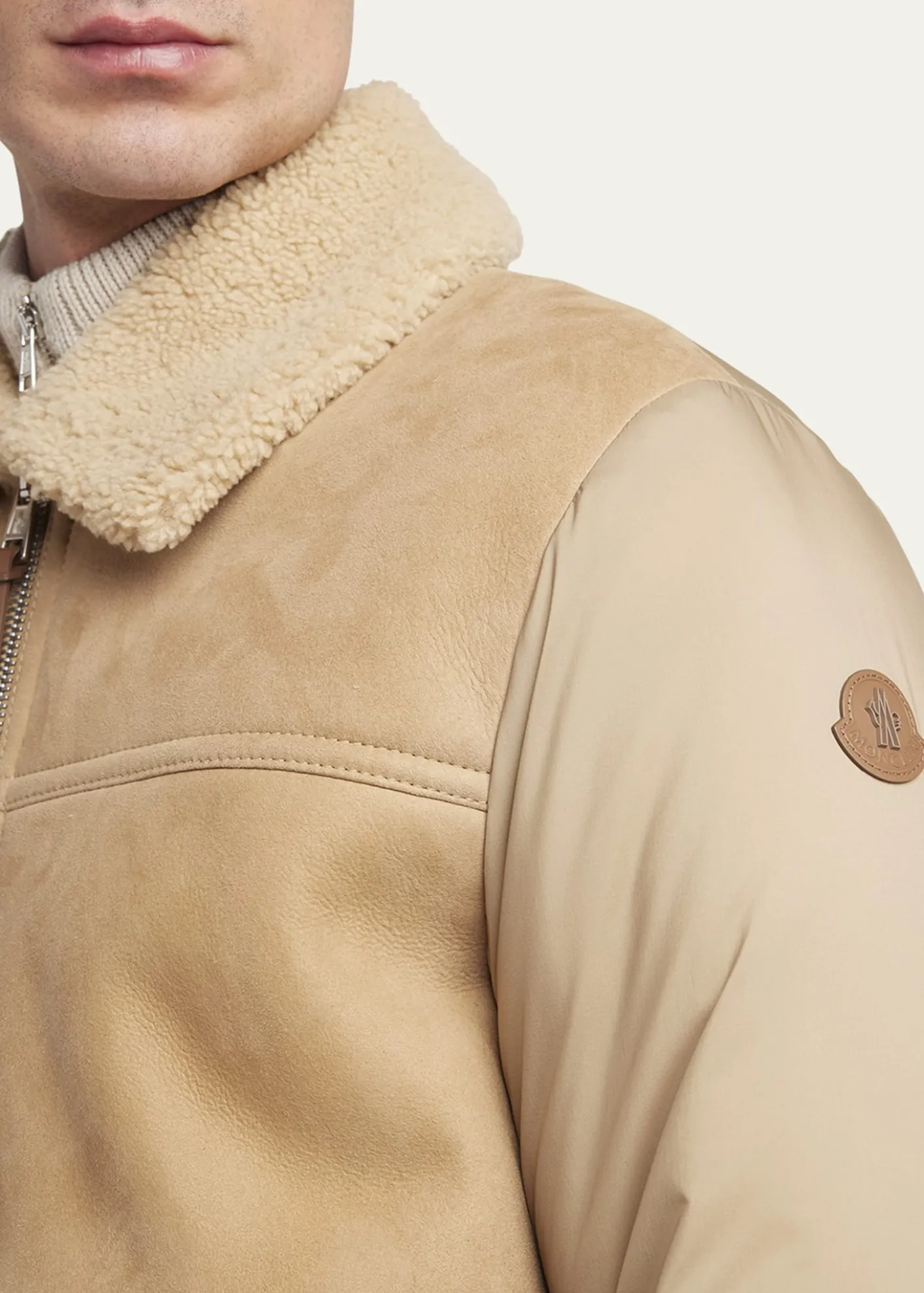 MonclerMen's Tonnay Leather and Down Quilted Jacket