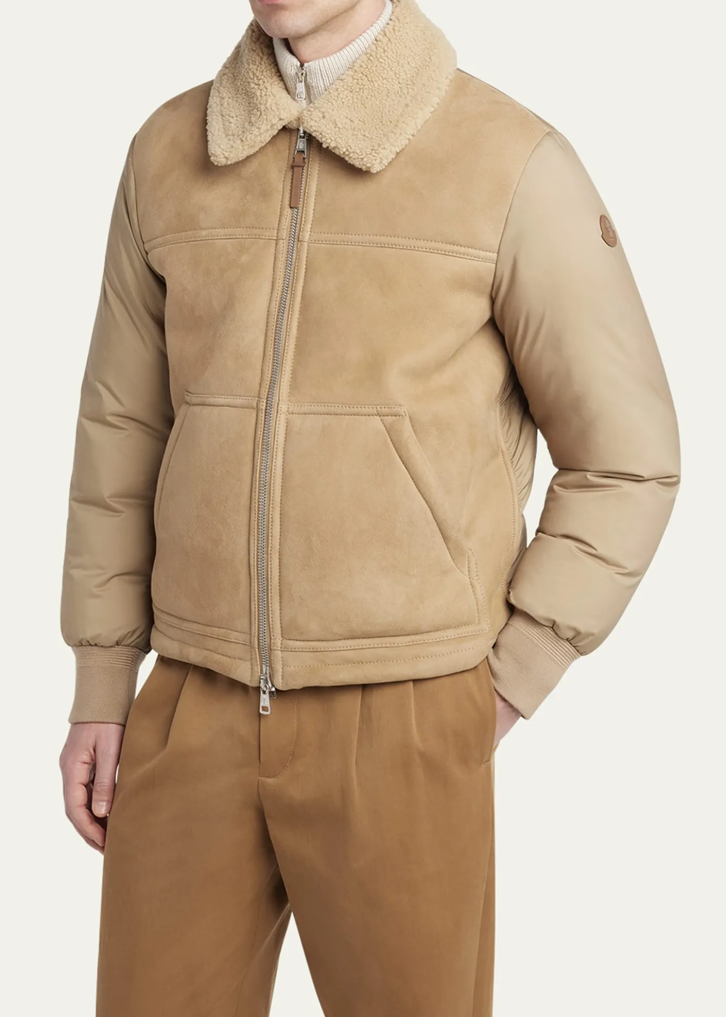MonclerMen's Tonnay Leather and Down Quilted Jacket