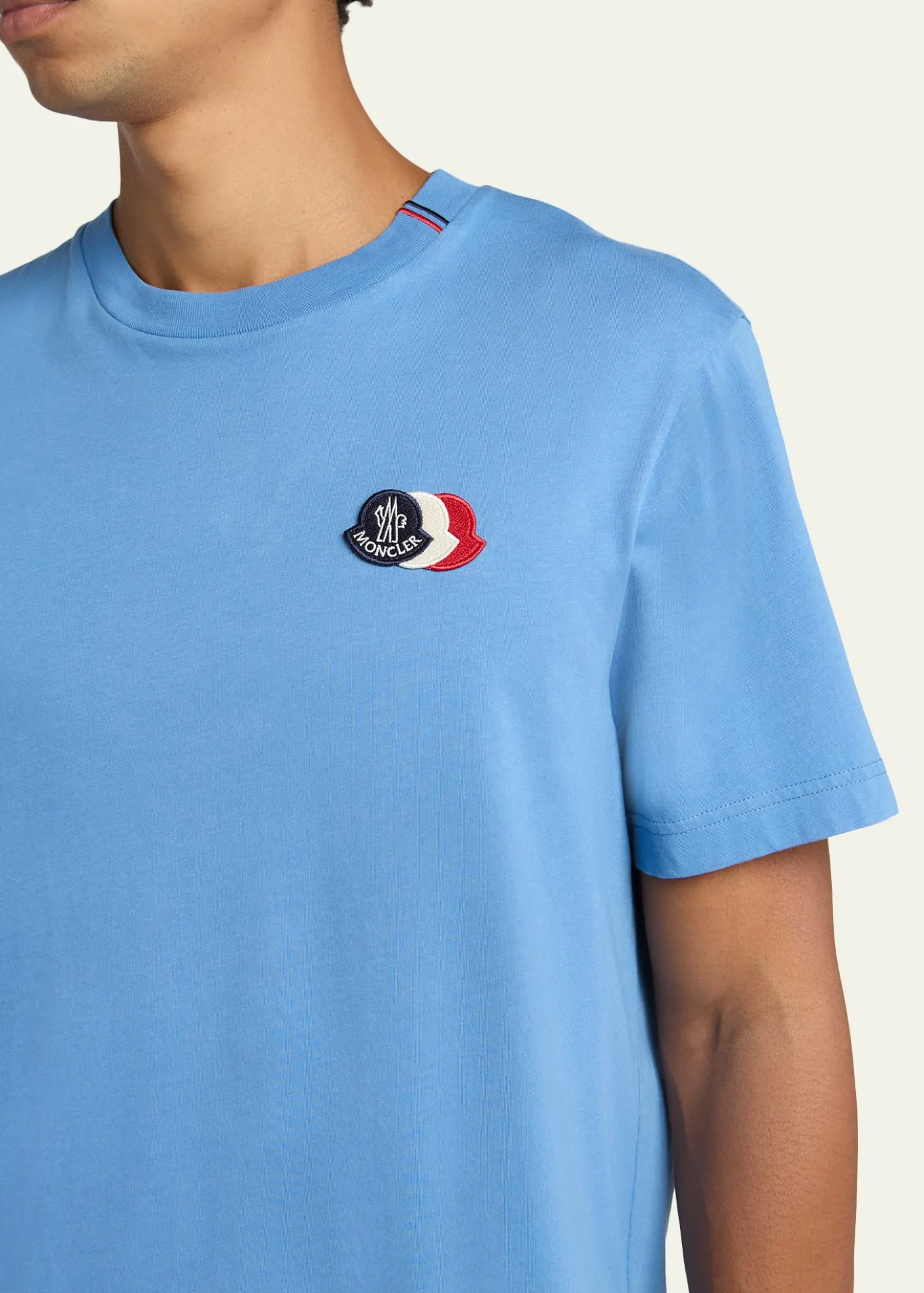 MonclerMen's Tricolor Patch Cotton T-Shirt