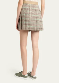 MonclerPleated Plaid Mini Skirt