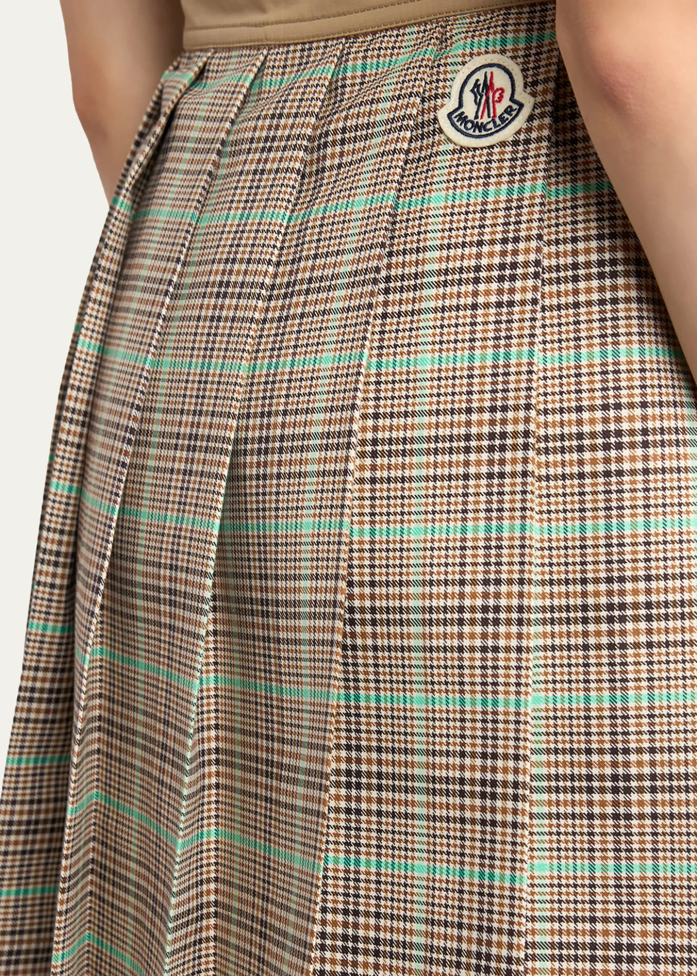 MonclerPleated Plaid Mini Skirt