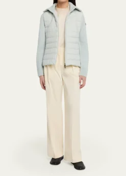 MonclerPleated Wide-Leg Cropped Trousers