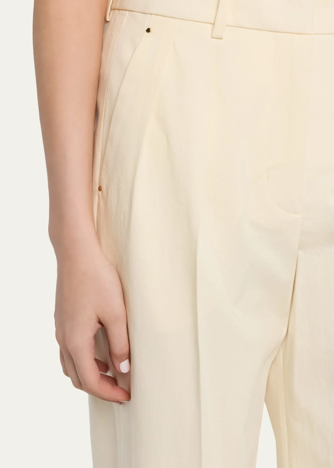 MonclerPleated Wide-Leg Cropped Trousers