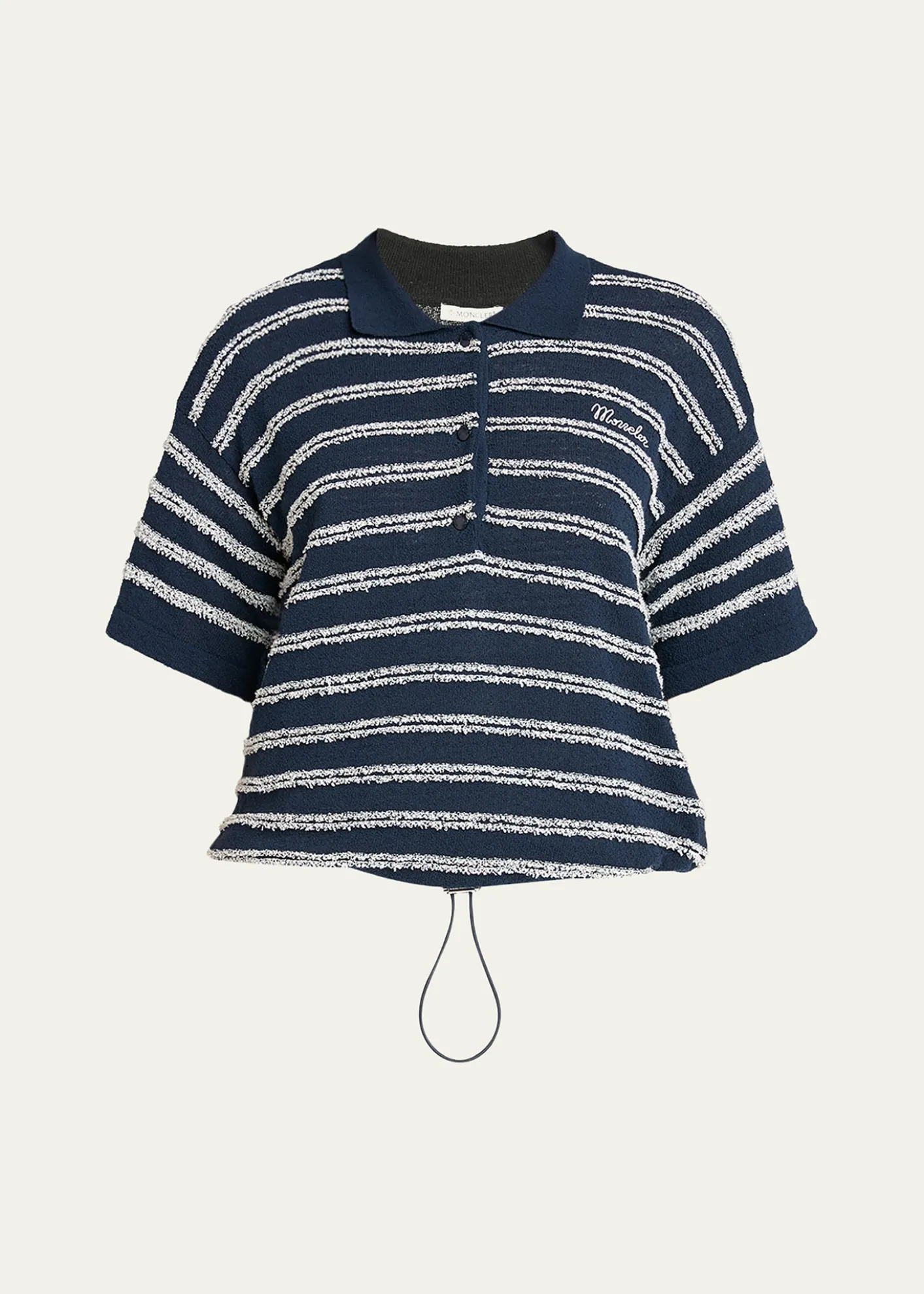MonclerShort-Sleeve Cotton Terry Polo Top